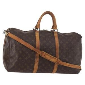 LOUIS VUITTON Monogram Keepall Bandouliere 50 Hand Bag M41416 LV Auth 142280